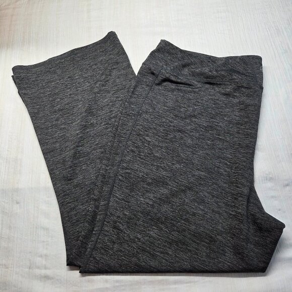 Gaiam 3X Heathered Gray Pull On Flare Leg Comfy Casual Pants - Picture 1 of 8